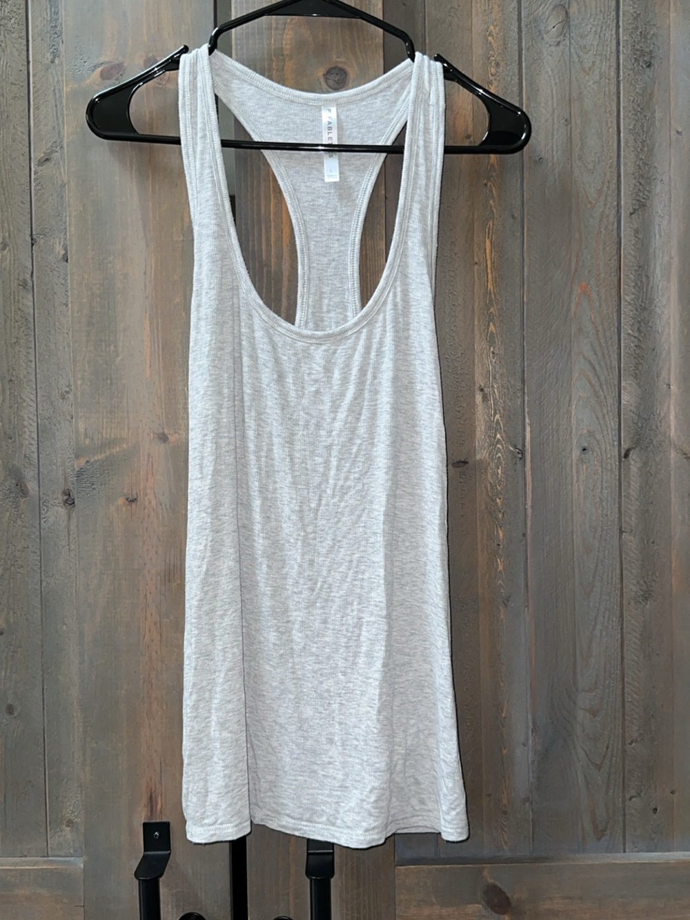 Fabletics Heather Gray Racerback Tank Top - Large